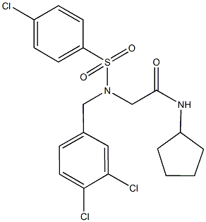 2-[[(4-chlorophenyl)sulfonyl](3,4-dichlorobenzyl)amino]-N-cyclopentylacetamide,498560-87-5,结构式