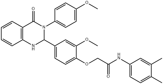N-(3,4-dimethylphenyl)-2-{2-methoxy-4-[3-(4-methoxyphenyl)-4-oxo-1,2,3,4-tetrahydro-2-quinazolinyl]phenoxy}acetamide,498560-96-6,结构式