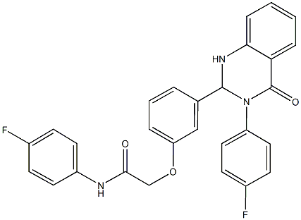 N-(4-fluorophenyl)-2-{3-[3-(4-fluorophenyl)-4-oxo-1,2,3,4-tetrahydro-2-quinazolinyl]phenoxy}acetamide Structure