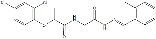 2-(2,4-dichlorophenoxy)-N-{2-[2-(2-methylbenzylidene)hydrazino]-2-oxoethyl}propanamide Struktur