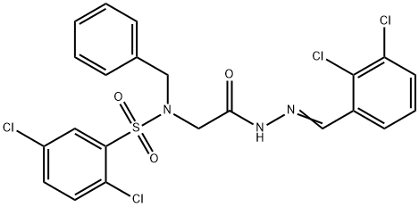 N-benzyl-2,5-dichloro-N-{2-[2-(2,3-dichlorobenzylidene)hydrazino]-2-oxoethyl}benzenesulfonamide Struktur