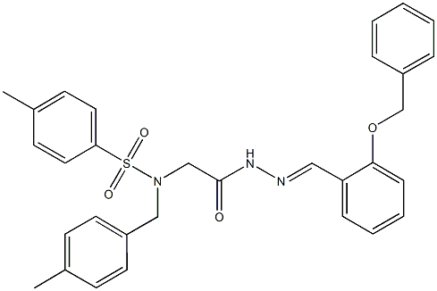 N-(2-{2-[2-(benzyloxy)benzylidene]hydrazino}-2-oxoethyl)-4-methyl-N-(4-methylbenzyl)benzenesulfonamide Struktur