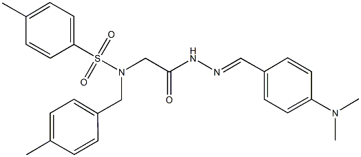 N-(2-{2-[4-(dimethylamino)benzylidene]hydrazino}-2-oxoethyl)-4-methyl-N-(4-methylbenzyl)benzenesulfonamide Struktur