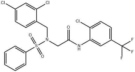 N-[2-chloro-5-(trifluoromethyl)phenyl]-2-[(2,4-dichlorobenzyl)(phenylsulfonyl)amino]acetamide Struktur