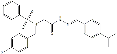 N-(4-bromobenzyl)-N-{2-[2-(4-isopropylbenzylidene)hydrazino]-2-oxoethyl}benzenesulfonamide Structure