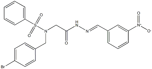 N-(4-bromobenzyl)-N-[2-(2-{3-nitrobenzylidene}hydrazino)-2-oxoethyl]benzenesulfonamide Structure