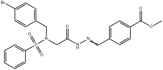 methyl 4-(2-{[(4-bromobenzyl)(phenylsulfonyl)amino]acetyl}carbohydrazonoyl)benzoate Structure