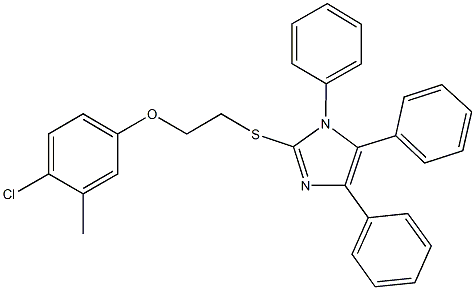 4-chloro-3-methylphenyl 2-[(1,4,5-triphenyl-1H-imidazol-2-yl)sulfanyl]ethyl ether 化学構造式