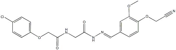 2-(4-chlorophenoxy)-N-(2-{2-[4-(cyanomethoxy)-3-methoxybenzylidene]hydrazino}-2-oxoethyl)acetamide Structure