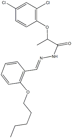 2-(2,4-dichlorophenoxy)-N'-[2-(pentyloxy)benzylidene]propanohydrazide Struktur