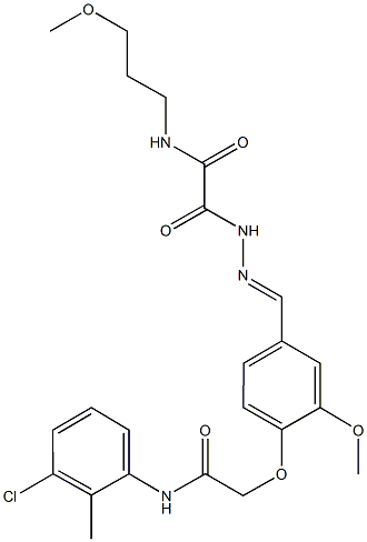 498562-43-9 2-(2-{4-[2-(3-chloro-2-methylanilino)-2-oxoethoxy]-3-methoxybenzylidene}hydrazino)-N-(3-methoxypropyl)-2-oxoacetamide