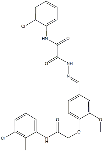 2-(2-{4-[2-(3-chloro-2-methylanilino)-2-oxoethoxy]-3-methoxybenzylidene}hydrazino)-N-(2-chlorophenyl)-2-oxoacetamide Structure