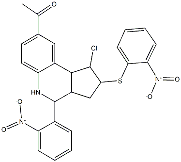 1-[1-chloro-4-{2-nitrophenyl}-2-({2-nitrophenyl}sulfanyl)-2,3,3a,4,5,9b-hexahydro-1H-cyclopenta[c]quinolin-8-yl]ethanone|