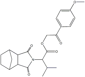 2-(4-methoxyphenyl)-2-oxoethyl 2-(3,5-dioxo-4-azatricyclo[5.2.1.0~2,6~]dec-4-yl)-3-methylbutanoate Structure