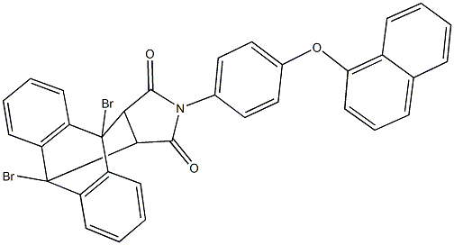 1,8-dibromo-17-[4-(1-naphthyloxy)phenyl]-17-azapentacyclo[6.6.5.0~2,7~.0~9,14~.0~15,19~]nonadeca-2,4,6,9,11,13-hexaene-16,18-dione Struktur