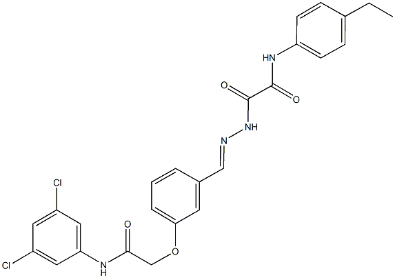 2-(2-{3-[2-(3,5-dichloroanilino)-2-oxoethoxy]benzylidene}hydrazino)-N-(4-ethylphenyl)-2-oxoacetamide Structure