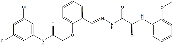 2-(2-{2-[2-(3,5-dichloroanilino)-2-oxoethoxy]benzylidene}hydrazino)-N-(2-methoxyphenyl)-2-oxoacetamide 化学構造式