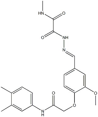 2-(2-{4-[2-(3,4-dimethylanilino)-2-oxoethoxy]-3-methoxybenzylidene}hydrazino)-N-methyl-2-oxoacetamide Structure