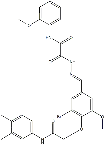 2-(2-{3-bromo-4-[2-(3,4-dimethylanilino)-2-oxoethoxy]-5-methoxybenzylidene}hydrazino)-N-(2-methoxyphenyl)-2-oxoacetamide|