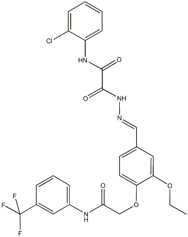 N-(2-chlorophenyl)-2-[2-(3-ethoxy-4-{2-oxo-2-[3-(trifluoromethyl)anilino]ethoxy}benzylidene)hydrazino]-2-oxoacetamide,499110-61-1,结构式