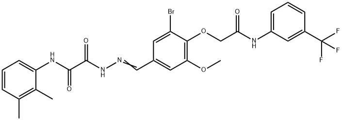 2-[2-(3-bromo-5-methoxy-4-{2-oxo-2-[3-(trifluoromethyl)anilino]ethoxy}benzylidene)hydrazino]-N-(2,3-dimethylphenyl)-2-oxoacetamide,499110-64-4,结构式