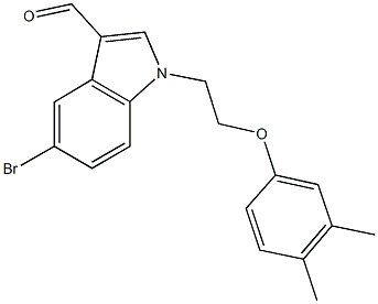 5-bromo-1-[2-(3,4-dimethylphenoxy)ethyl]-1H-indole-3-carbaldehyde Struktur