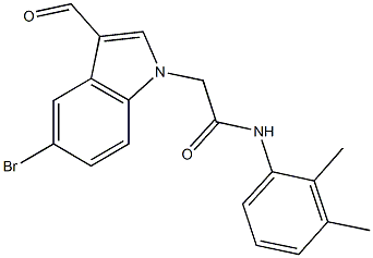 2-(5-bromo-3-formyl-1H-indol-1-yl)-N-(2,3-dimethylphenyl)acetamide Struktur