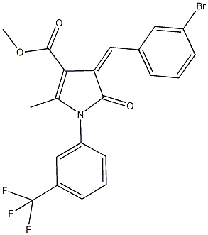 methyl 4-(3-bromobenzylidene)-2-methyl-5-oxo-1-[3-(trifluoromethyl)phenyl]-4,5-dihydro-1H-pyrrole-3-carboxylate Struktur