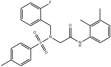 N-(2,3-dimethylphenyl)-2-{(2-fluorobenzyl)[(4-methylphenyl)sulfonyl]amino}acetamide 结构式