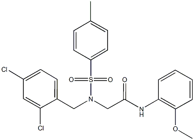 2-{(2,4-dichlorobenzyl)[(4-methylphenyl)sulfonyl]amino}-N-(2-methoxyphenyl)acetamide 化学構造式