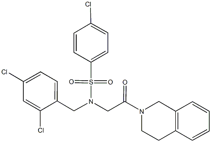 4-chloro-N-(2,4-dichlorobenzyl)-N-[2-(3,4-dihydro-2(1H)-isoquinolinyl)-2-oxoethyl]benzenesulfonamide|