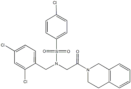 499114-20-4 4-chloro-N-(2,4-dichlorobenzyl)-N-[2-(3,4-dihydro-2(1H)-isoquinolinyl)-2-oxoethyl]benzenesulfonamide