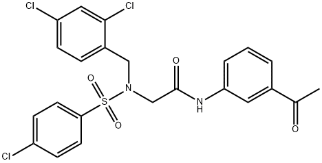 N-(3-acetylphenyl)-2-[[(4-chlorophenyl)sulfonyl](2,4-dichlorobenzyl)amino]acetamide Structure