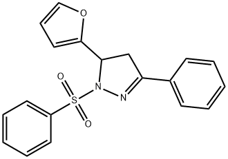 5-(2-furyl)-3-phenyl-1-(phenylsulfonyl)-4,5-dihydro-1H-pyrazole Struktur