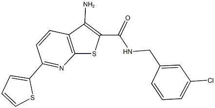 3-amino-N-(3-chlorobenzyl)-6-thien-2-ylthieno[2,3-b]pyridine-2-carboxamide,499117-43-0,结构式