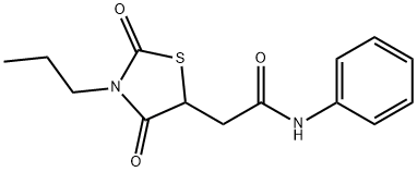 2-(2,4-dioxo-3-propyl-1,3-thiazolidin-5-yl)-N-phenylacetamide,499117-49-6,结构式