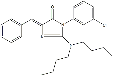 5-benzylidene-3-(3-chlorophenyl)-2-(dibutylamino)-3,5-dihydro-4H-imidazol-4-one Structure