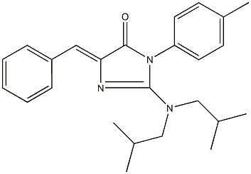 5-benzylidene-2-(diisobutylamino)-3-(4-methylphenyl)-3,5-dihydro-4H-imidazol-4-one 结构式