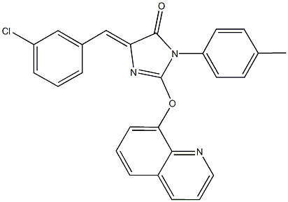 5-(3-chlorobenzylidene)-3-(4-methylphenyl)-2-(8-quinolinyloxy)-3,5-dihydro-4H-imidazol-4-one Structure