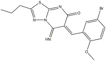 6-(5-bromo-2-methoxybenzylidene)-5-imino-2-propyl-5,6-dihydro-7H-[1,3,4]thiadiazolo[3,2-a]pyrimidin-7-one Structure