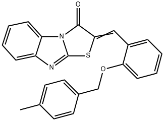 2-{2-[(4-methylbenzyl)oxy]benzylidene}[1,3]thiazolo[3,2-a]benzimidazol-3(2H)-one 化学構造式