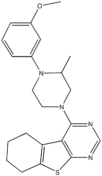 4-[4-(3-methoxyphenyl)-3-methyl-1-piperazinyl]-5,6,7,8-tetrahydro[1]benzothieno[2,3-d]pyrimidine Structure