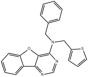 N-benzyl-N-(2-thienylmethyl)[1]benzofuro[3,2-d]pyrimidin-4-amine Structure