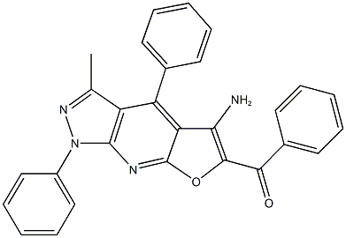 (5-amino-3-methyl-1,4-diphenyl-1H-furo[2,3-b]pyrazolo[4,3-e]pyridin-6-yl)(phenyl)methanone Structure