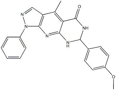7-(4-methoxyphenyl)-4-methyl-1-phenyl-1,6,7,8-tetrahydro-5H-pyrazolo[4',3':5,6]pyrido[2,3-d]pyrimidin-5-one 化学構造式
