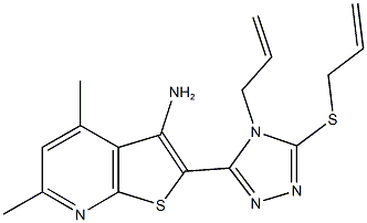 2-[4-allyl-5-(allylsulfanyl)-4H-1,2,4-triazol-3-yl]-4,6-dimethylthieno[2,3-b]pyridin-3-ylamine Structure