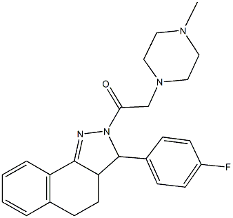 3-(4-fluorophenyl)-2-[(4-methylpiperazin-1-yl)acetyl]-3,3a,4,5-tetrahydro-2H-benzo[g]indazole Struktur