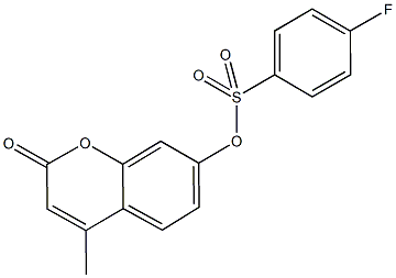 4-methyl-2-oxo-2H-chromen-7-yl 4-fluorobenzenesulfonate Struktur