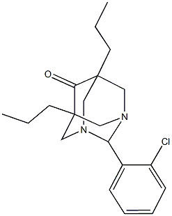 2-(2-chlorophenyl)-5,7-dipropyl-1,3-diazatricyclo[3.3.1.1~3,7~]decan-6-one,499141-69-4,结构式