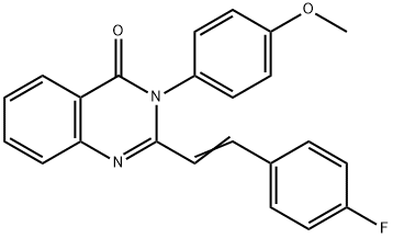 2-[2-(4-fluorophenyl)vinyl]-3-(4-methoxyphenyl)-4(3H)-quinazolinone 化学構造式